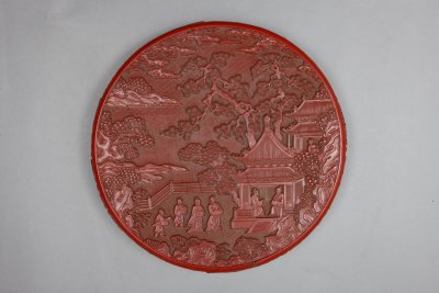 图片[2]-Carved red courtyard Kaoshitu round box-China Archive